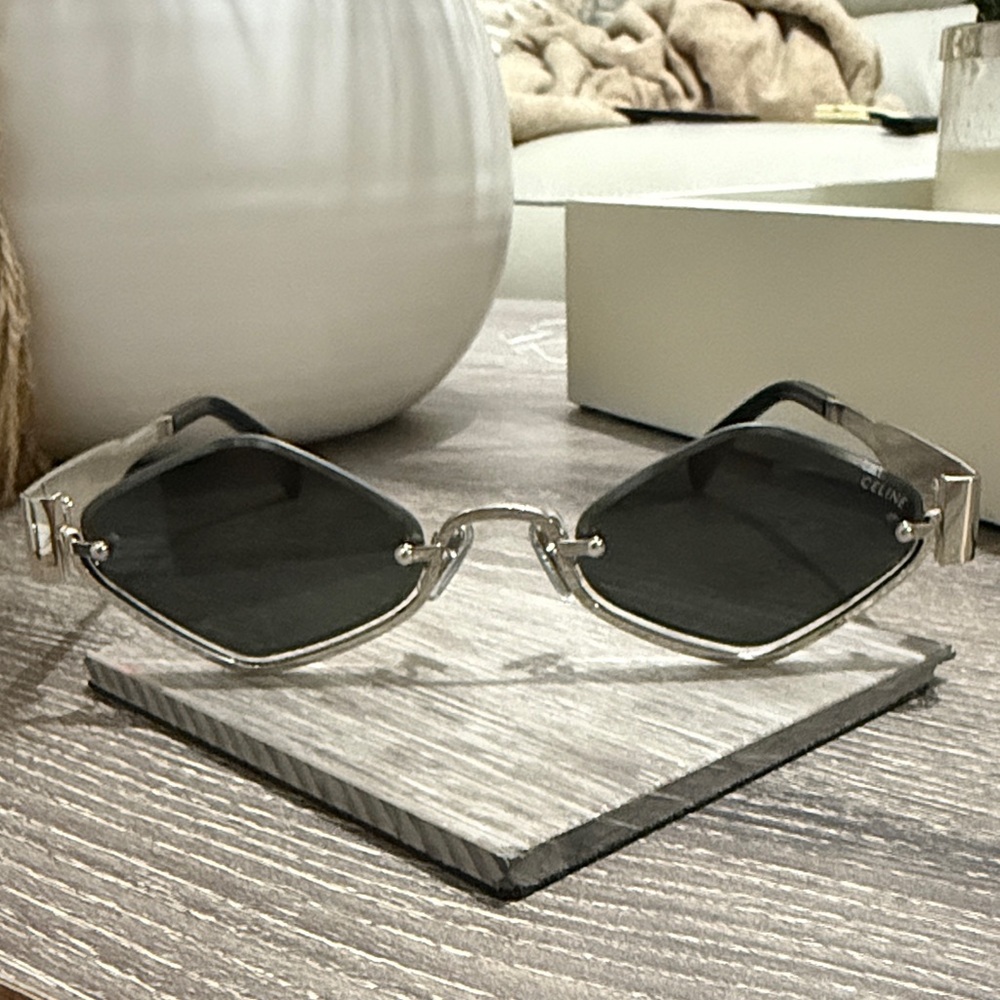 Celine Black and Silver Sunglasses